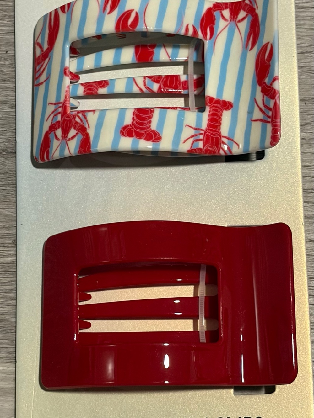 Piper Red Crab Claw and Flat Hair Claw Clips - Picture 2 of 3